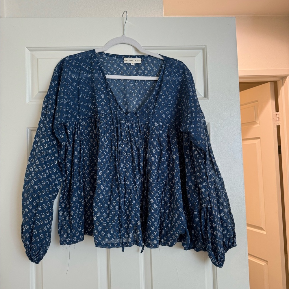 Daughters of India Rashmi Blouse ~ Navy